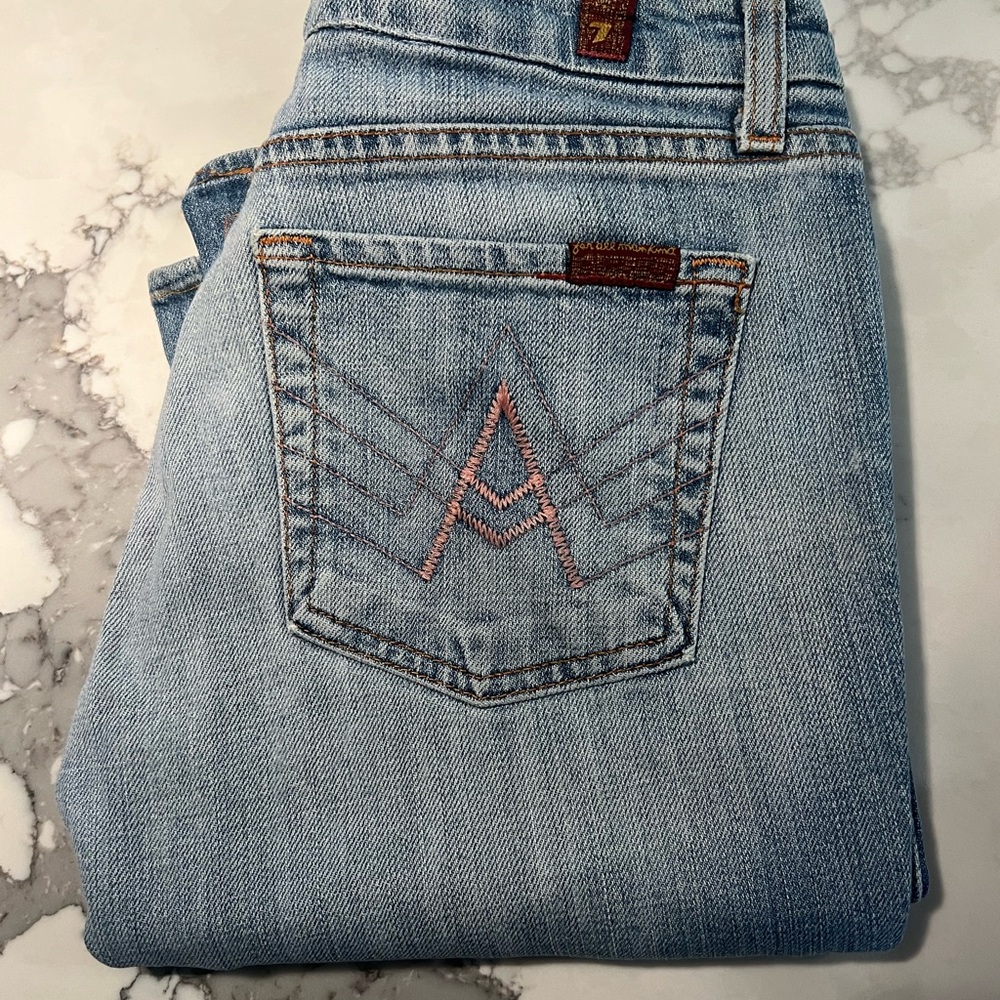 7 For All Mankind Light Blue Boot Cut Jeans